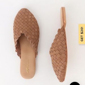 Talia suede leather woven mules